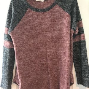 Maroon and grey sweater